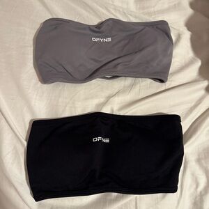 DFYNE Women's Gray and Black Tank Tops